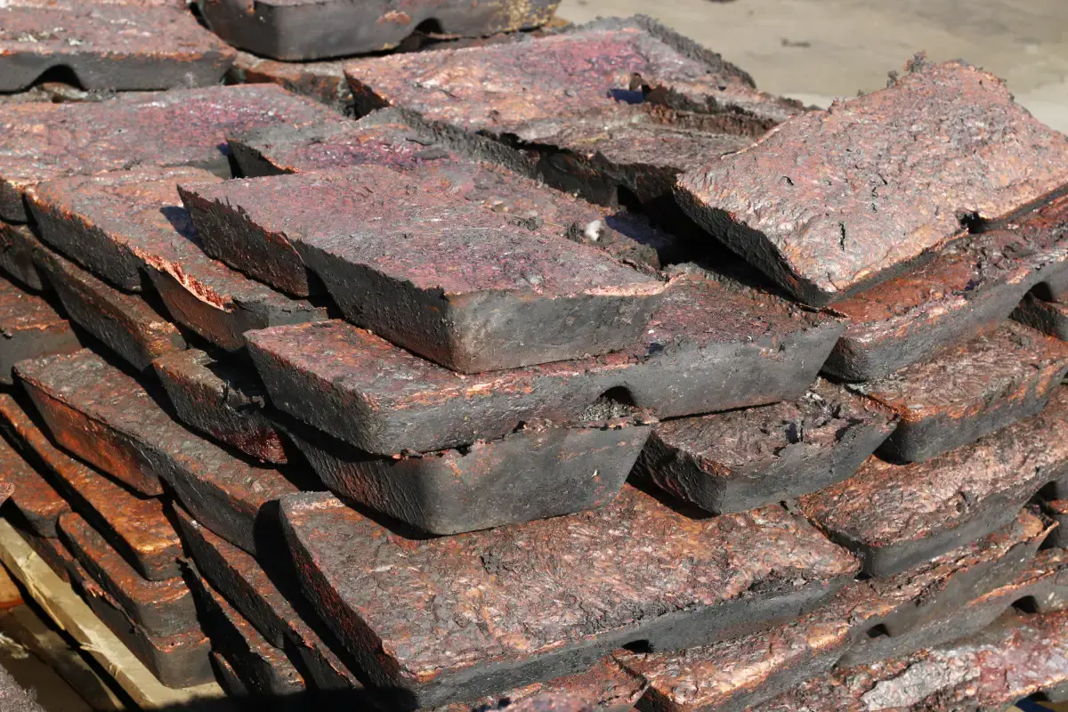 Cast copper ingots